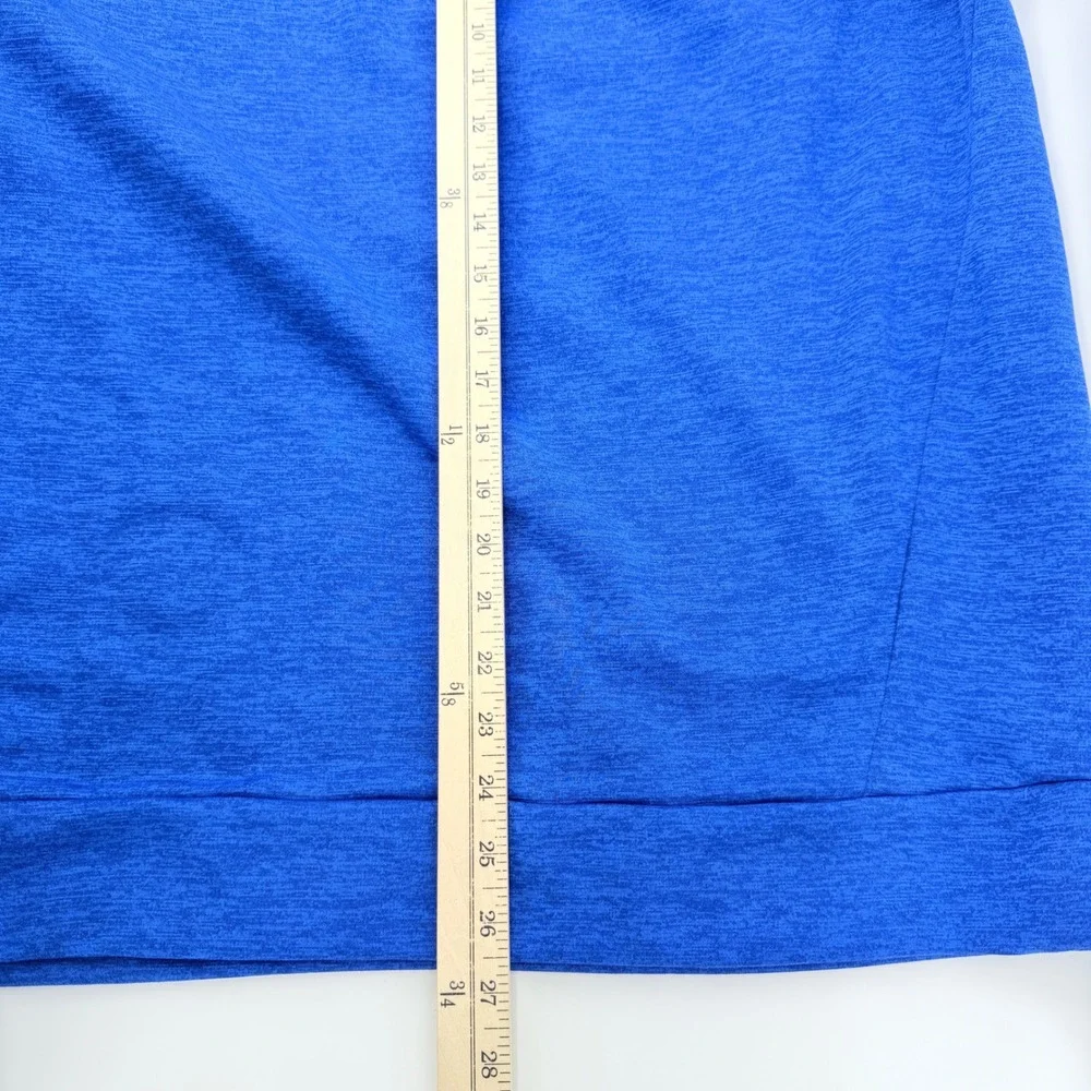 Under Armour Quarter Zip Pullover Mens Large Blue Good‎ Heathered Fleece Logo
